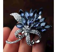 Camerazar Broche en argent Fleur avec épingle et cristaux de zircon
