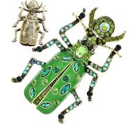 Camerazar Broche en forme de scarabée avec cristaux et zircon cubique, émail, coloré