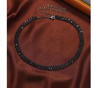 Camerazar Collier ras du cou pour femmes avec cristaux noirs et zircon