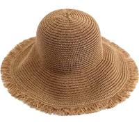 Camerazar Elegant Women's Boho Straw Hat for the Beach - Beige Color, Size M