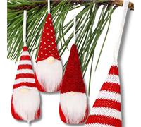 Camerazar Noël elfe rouge Nicholas 15 cm décoration suspendue set de 3 pièces