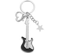 Camerazar Porte-clés en forme de guitare Rock, alliage de zinc, 7x2,5 cm