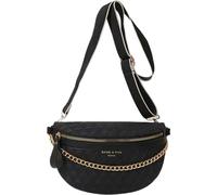 Camerazar Sac à bandoulière en cuir matelassé noir avec chaîne à la taille