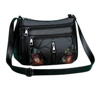 Camerazar Sac à bandoulière en éco-cuir pour femme, impression florale, accessoires argentés, 22x26x15 cm