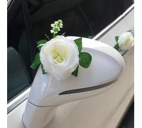 Camerazar Set de roses crème 6 pcs décoration de mariage sur voiture artificielle