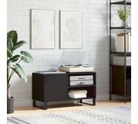 Camerina Armoire à disques noir 85x38x48 cm bois d'ingénierie,Meuble Platine Vinyle,Rangement Vinyle,Porte Vinyle