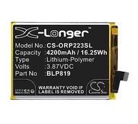 Cameron Sino Batterie pour OPPO A95 5G 2021, CPH2211, CPH2235, F19 Pro+ 5G 2021, PELM00, Reno 5Z 5G 2021, Reno6 4G PN:OPPO BLP819 4200 mAh / 16,17 Wh