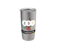 Cameroon Roots 237 Diaspora Pride Heritage Gobelet isotherme en acier inoxydable double paroi