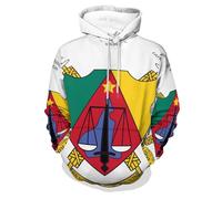 Cameroun Drapeau National Sweat À Capuche Imprimé Unisexe - Sweat-Shirt À Capuche Imprimé 3D À Manches Longues pour Homme Et Femme, Style Décontracté, Ample, avec Poches, Grande Taill