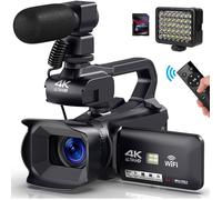 Caméscope 4K - WiFi - 64MP - Écran Tactile 4 pouces - 18X Zoom - Batterie 4500mAh