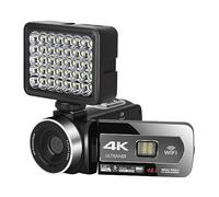 Caméscope 4K WiFi Caméras Web Numériques UHD for La Photographie Enregistreur Vidéo À Mise Au Point Automatique avec Zoom 18X Mise Au Point PréCise(No SD Card,with Fill in Light)