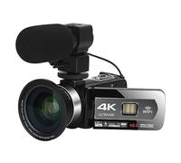 Caméscope 4K WiFi Caméras Web Numériques UHD for La Photographie Enregistreur Vidéo À Mise Au Point Automatique avec Zoom 18X Mise Au Point PréCise(32G SD Card,with Lens Microphone)