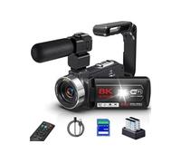 Caméscope 8K 64Mp Wifi Caméra Vidéo Avec Vision Nocturne Ir Pour Youtube,Ecran Tactile 3.0 Zoom Numérique 18X