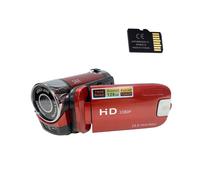 Caméscope caméra numérique HD 16MP avec carte mémoire - 1080p, zoom 16x Rouge