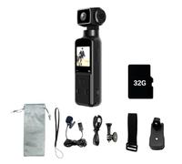 Caméscope de sport portable 5K avec connexion d'objectif réglable à 270°, léger pour l'aventure, le vélo et les voyages avec objectif rotatif
