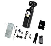 Caméscope de sport portable 5K avec connexion d'objectif réglable à 270°, léger pour l'aventure, le vélo et les voyages avec objectif rotatif