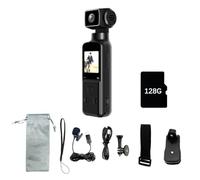 Caméscope de sport portable 5K avec connexion d'objectif réglable à 270°, léger pour l'aventure, le vélo et les voyages avec objectif rotatif