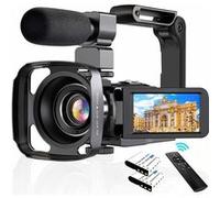 Caméscope Full HD 30MP avec Zoom 16x - Écran Tactile IPS 3.0" Rotatif 270° - Télécommande 2.4G