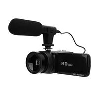 Caméscope HD 1080P, Caméra Vidéo 16MP, Caméra de Vlogging avec écran TFT 2,4 Pouces à Rotation de 180 Degrés, Objectif Grand Angle 0,45X, avec Microphone à Réduction de Bruit (Prise UE)