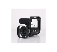 Caméscope KOMERY F4 4K Ultra HD Avec pare-soleil microphone objectif grand angle support Noir