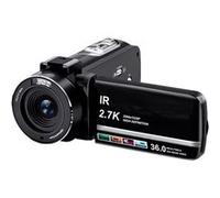 Caméscope Numérique 2.7K Ultra HD - Vision Nocturne IR, Zoom 16X, Écran Rotatif 270°