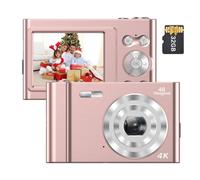 Caméscope numérique 4K 48 MP écran IPS 2,4 pouces mise au point automatique 16X numérique anti-tremblement détection du visage Smile Capture flash intégré et batterie avec carte mémoire de 32 Go pour