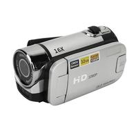 Caméscope numérique D90 1080P 16MP avec écran rotatif de 2,4 pouces, zoom 16X, lumière d'appoint, enregistreur vidéo HD pour vlogging, photographie, voyage, mariage et camping (Noyer argenté)