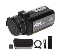 Caméscope numérique Ultra HD 4K 48 MP pour vlogging avec zoom numérique 18x, capteur d'image CMOS, éclairage LED, entrée micro externe et