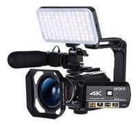 Caméscope ORDRO AC3 Noir 1080p 60fps Vlog Caméra IR avec microphone grand angle éclairage d'appoint et support Noir G