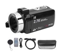 Caméscope Vidéo 2,7 K, Caméra de Vlogging HD 48 MP pour Youtube, Enregistreur de Caméra à Zoom Numérique 16X avec écran LCD 3 Pouces, Lumière LED, Télécommande et Batterie