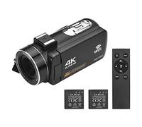 Caméscope vidéo 4K, caméra de vlogging Andoer pour YouTube, zoom numérique 18X, écran tactile IPS 3,0", vision nocturne infrarouge, caméra vidéo avec 2 piles, télécommande, sac de transport