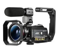 Camescope vidéo 4K WiFi avec microphone IR vision nocturne Full HD noir