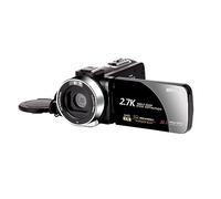 Caméscope Vlog Extérieur 2.7K for La Photographie Enregistreur Vidéo Zoom 16X Rotation Écran Tactile Selfie Appareil Photo Numérique Usage Domestique Prend Netteté Fluidité(128G SD Card,1)