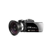 Caméscope Vlog Extérieur 2.7K for La Photographie Enregistreur Vidéo Zoom 16X Rotation Écran Tactile Selfie Appareil Photo Numérique Usage Domestique Prend Netteté Fluidité(64G SD Card,2)