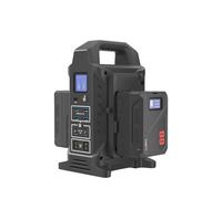 CAMETV Double Chargeur de Batterie à Monture en V avec Deux Batteries à Monture en V MINI99C, Chargeur de Batterie Double V-Lock 3 en 1 et onduleur CA et multiprise D-Tap/Sortie CC/Ports USB intégrés