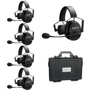 cametv Kuminik8 1,9 GHz Casque interphone sans Fil, système de Communication interphone Duplex intégral, Longue Distance de 450 m avec Suppression du Bruit et Latence zéro (Pack de 5)