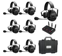 cametv Kuminik8 1,9 GHz Casque interphone sans Fil, système de Communication interphone Duplex intégral, Longue Distance de 450 m avec Suppression du Bruit et Latence zéro (Pack de 7)