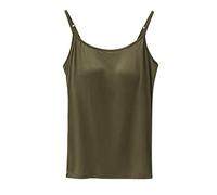 Cami Soutien-Gorge intégré en Coton réglable avec Cadre Soutien-Gorge Stretch, Vert, M