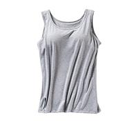 Cami Soutien-Gorge intégré en Coton réglable avec Cadre Soutien-Gorge Stretch, Z11 Gris, XL