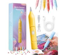 Camic Ezypen - Electric Diamond Painting Pen with Vacuum Technology, Rechargeable IPX5 Waterproof Painter Automatic Diamond Art Pens with 2 Replacement Tip, DIY Art Pickup Tool Kits (Yellow)