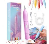Camic Ezypen - Electric Diamond Painting Pen with Vacuum Technology, Rechargeable IPX5 Waterproof Painter Automatic Diamond Art Pens with 2 Replacement Tip, DIY Art Pickup Tool Kits (Purple)