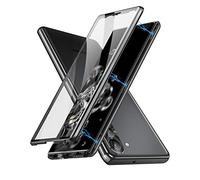 Camic Magnetic Tempered Glass Double-Sided Phone Case for Samsung (Black,S23)