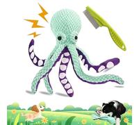 Camic Pawforloves Premium Pet Plush Toy, Paw for Loves Dog Toy to Keep Them Busy, Squeaky Dog Toys for Aggressive Chewers, Pet Toys Octopus for Small, Medium, Large Dogs (Green)