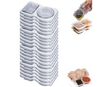 Camic Reusable Snack Containers, Snack Box with Compartments, Double Compartment Snack Pots with Lids, Snack and Dip Container Mini Snack Packs for Meal Prep, Work, Picnic & Travel (20 Pcs)