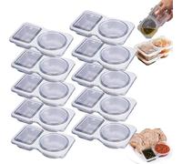 Camic Reusable Snack Containers, Snack Box with Compartments, Double Compartment Snack Pots with Lids, Snack and Dip Container Mini Snack Packs for Meal Prep, Work, Picnic & Travel (10 Pcs)