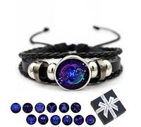 Camic Spirilet Bracelet for Women, Zodiac Signs Spirit Bracelet, Serene Manifestation Bracelet, Adjustable 12 Constellation Zodiac Leather Bracelets Unsex (Pisces)