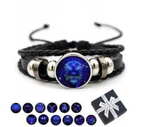 Camic Spirilet Bracelet for Women, Zodiac Signs Spirit Bracelet, Serene Manifestation Bracelet, Adjustable 12 Constellation Zodiac Leather Bracelets Unsex (Leo)