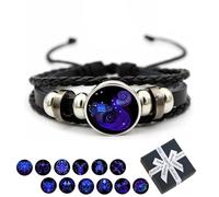 Camic Spirilet Bracelet for Women, Zodiac Signs Spirit Bracelet, Serene Manifestation Bracelet, Adjustable 12 Constellation Zodiac Leather Bracelets Unsex (Aquarius)