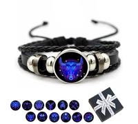 Camic Spirilet Bracelet for Women, Zodiac Signs Spirit Bracelet, Serene Manifestation Bracelet, Adjustable 12 Constellation Zodiac Leather Bracelets Unsex (Taurus)