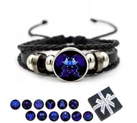 Camic Spirilet Bracelet, Zodiac Bracelets for Women Men, Serene Manifestation Bracelet, Multilayer Adjustable 12 Constellation Leather Bracelets (Gemini)
